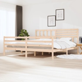 Estructura de cama de madera maciza super king 180x200 cm