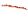 Toldo retráctil aluminio y tela naranja y marrón 3x2,5 m