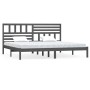 Bettgestell aus massivem, grauem Kiefernholz, 200 x 200 cm von vidaXL, Betten und Lattenroste - Ref: Foro24-3101045, Preis: 1...