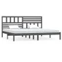Solid gray pine wood bed frame 200x200 cm by vidaXL, Beds and slatted bases - Ref: Foro24-3101045, Price: 180,71 €, Discount: %