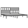 Solid gray pine wood bed frame 200x200 cm by vidaXL, Beds and slatted bases - Ref: Foro24-3101045, Price: 183,04 €, Discount: %