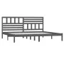 Solid gray pine wood bed frame 200x200 cm by vidaXL, Beds and slatted bases - Ref: Foro24-3101045, Price: 180,71 €, Discount: %