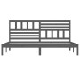 Solid gray pine wood bed frame 200x200 cm by vidaXL, Beds and slatted bases - Ref: Foro24-3101045, Price: 183,04 €, Discount: %