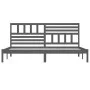 Solid gray pine wood bed frame 200x200 cm by vidaXL, Beds and slatted bases - Ref: Foro24-3101045, Price: 180,71 €, Discount: %