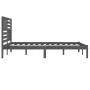 Solid gray pine wood bed frame 200x200 cm by vidaXL, Beds and slatted bases - Ref: Foro24-3101045, Price: 180,71 €, Discount: %