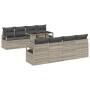 Conjunto de sofá de jardín 7 pcs Gris claro 100 x 55 x 73 cm