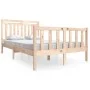 Small solid wood double bed frame 120x190 cm by vidaXL, Beds and slatted bases - Ref: Foro24-3100689, Price: 112,05 €, Discou...