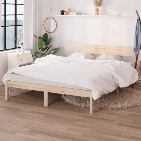 Bettgestell aus Massivholz 120x190 cm von vidaXL, Betten und Lattenroste - Ref: Foro24-810117, Preis: 107,64 €, Rabatt: %