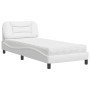 Cama con colchón cuero sintético blanco 90x200 cm en Camas y somieres | Comprar online en Foro24