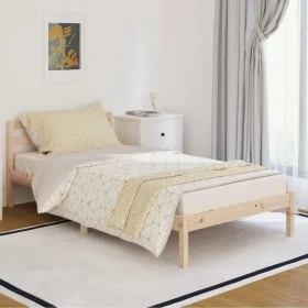 Solid pine wood bed frame 100x200 cm by vidaXL, Beds and slatted bases - Ref: Foro24-810420, Price: 79,16 €, Discount: %