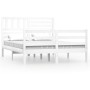 Weißer Massivholzbettrahmen 160x200 cm von vidaXL, Betten und Lattenroste - Ref: Foro24-3101099, Preis: 163,14 €, Rabatt: %