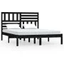 Bettgestell aus massivem schwarzem Kiefernholz, 150 x 200 cm von vidaXL, Betten und Lattenroste - Ref: Foro24-3101032, Preis:...