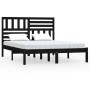 Solid black pine wood bed frame 150x200 cm by vidaXL, Beds and slatted bases - Ref: Foro24-3101032, Price: 188,35 €, Discount: %