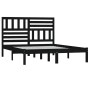 Solid black pine wood bed frame 150x200 cm by vidaXL, Beds and slatted bases - Ref: Foro24-3101032, Price: 188,35 €, Discount: %