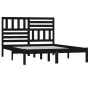 Solid black pine wood bed frame 150x200 cm by vidaXL, Beds and slatted bases - Ref: Foro24-3101032, Price: 185,94 €, Discount: %