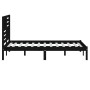 Solid black pine wood bed frame 150x200 cm by vidaXL, Beds and slatted bases - Ref: Foro24-3101032, Price: 188,35 €, Discount: %