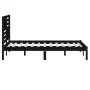 Solid black pine wood bed frame 150x200 cm by vidaXL, Beds and slatted bases - Ref: Foro24-3101032, Price: 185,94 €, Discount: %