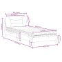 Cama con colchón cuero sintético gris 90x200 cm