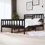 Estructura de cama de madera maciza negro 150x200 cm