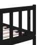 Estructura de cama de madera maciza negro 150x200 cm