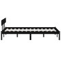 Estructura de cama madera maciza de pino negra 150x200 cm de vidaXL, Camas y somieres - Ref: Foro24-810156, Precio: 142,43 €,...