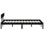 Estructura de cama madera maciza de pino negra 150x200 cm de vidaXL, Camas y somieres - Ref: Foro24-810156, Precio: 122,49 €,...