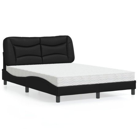 Cama con colchón cuero sintético negro 120x200 cm en Camas y somieres | Comprar online en Foro24