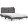 Cama con colchón cuero sintético gris 120x200 cm en Camas y somieres | Comprar online en Foro24