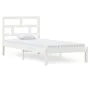 Estructura de cama madera maciza de pino blanco 90x200 cm de vidaXL, Camas y somieres - Ref: Foro24-3101204, Precio: 100,48 €...