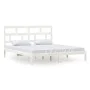 Estructura cama de madera maciza blanca super king 180x200 cm de vidaXL, Camas y somieres - Ref: Foro24-3101234, Precio: 151,...