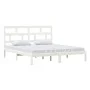 Estructura cama de madera maciza blanca super king 180x200 cm de vidaXL, Camas y somieres - Ref: Foro24-3101234, Precio: 151,...