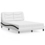 Cama con colchón cuero sintético blanco y negro 120x200 cm en Camas y somieres | Comprar online en Foro24