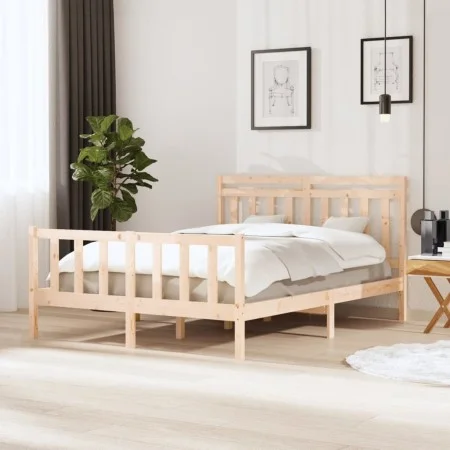 Solid wood bed frame 150x200 cm by vidaXL, Beds and slatted bases - Ref: Foro24-3100963, Price: 151,13 €, Discount: %