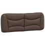 Cama con colchón cuero sintético marrón 140x190 cm