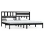 Estructura de cama de madera maciza de pino negra 200x200 cm de vidaXL, Camas y somieres - Ref: Foro24-3101047, Precio: 179,9...