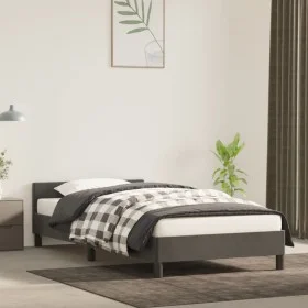 Dark gray velvet bed frame with headboard 100x200 cm by vidaXL, Beds and slatted bases - Ref: Foro24-347556, Price: 79,06 €, ...