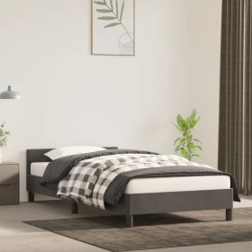 Estructura cama con cabecero terciopelo gris oscuro 100x200 cm de vidaXL, Camas y somieres - Ref: Foro24-347556, Precio: 80,7...