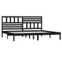 Estructura de cama de madera maciza de pino negra 200x200 cm de vidaXL, Camas y somieres - Ref: Foro24-3101047, Precio: 179,9...