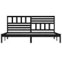 Estructura de cama de madera maciza de pino negra 200x200 cm de vidaXL, Camas y somieres - Ref: Foro24-3101047, Precio: 179,9...