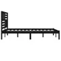 Estructura de cama de madera maciza de pino negra 200x200 cm de vidaXL, Camas y somieres - Ref: Foro24-3101047, Precio: 179,9...