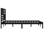 Solid black pine wood bed frame 200x200 cm by vidaXL, Beds and slatted bases - Ref: Foro24-3101047, Price: 182,26 €, Discount: %