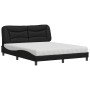 Cama con colchón cuero sintético negro 160x200 cm en Camas y somieres | Comprar online en Foro24