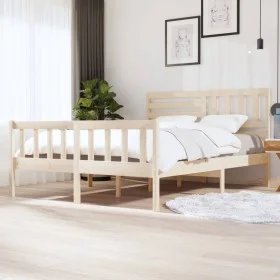 Estructura de cama de madera maciza 160x200 cm de vidaXL, Camas y somieres - Ref: Foro24-3101163, Precio: 144,52 €, Descuento: %