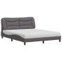 Cama con colchón cuero sintético gris 160x200 cm en Camas y somieres | Comprar online en Foro24