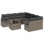 Conjunto de sofá de jardín Manual 9 pcs Gris 100 x 55 x 73 cm