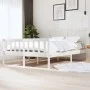 White solid wood bed frame 150x200 cm by vidaXL, Beds and slatted bases - Ref: Foro24-3101159, Price: 157,09 €, Discount: %
