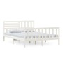 Weißer Massivholzbettrahmen 150x200 cm von vidaXL, Betten und Lattenroste - Ref: Foro24-3101159, Preis: 159,12 €, Rabatt: %