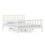 White solid wood bed frame 150x200 cm by vidaXL, Beds and slatted bases - Ref: Foro24-3101159, Price: 157,09 €, Discount: %