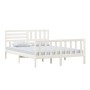 Weißer Massivholzbettrahmen 150x200 cm von vidaXL, Betten und Lattenroste - Ref: Foro24-3101159, Preis: 159,12 €, Rabatt: %