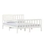 White solid wood bed frame 150x200 cm by vidaXL, Beds and slatted bases - Ref: Foro24-3101159, Price: 157,09 €, Discount: %